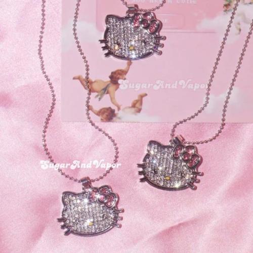 Cute Y2K Bling Kitty Necklace 
