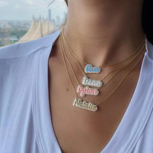 Bubble Letter Necklace – Alex Mika Jewelry