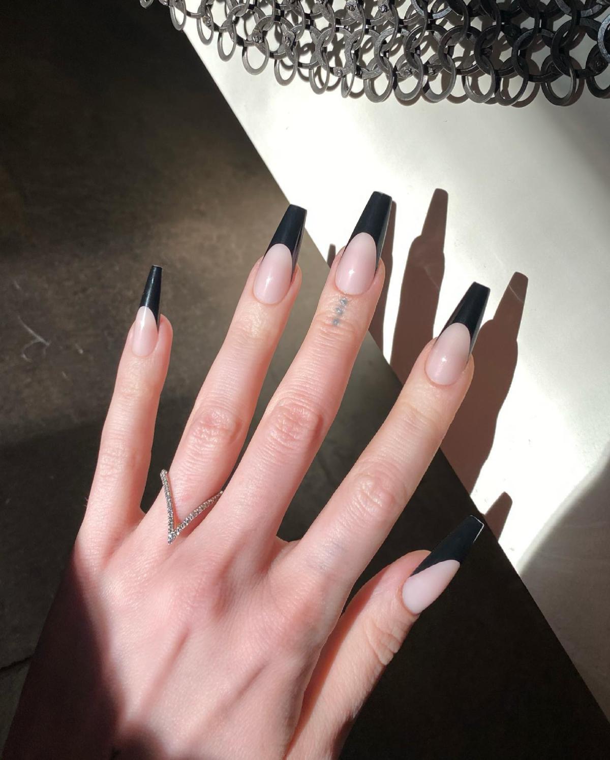 Scandal Beauty Press On Nails Deathwish Black French Tip Nails All Inclusive Kit Scandal Beauty Llc